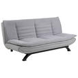 SCHLAFSOFA Chenille Hellgrau  - Hellgrau/Schwarz, Design, Textil/Metall (196/91/98cm) - Carryhome