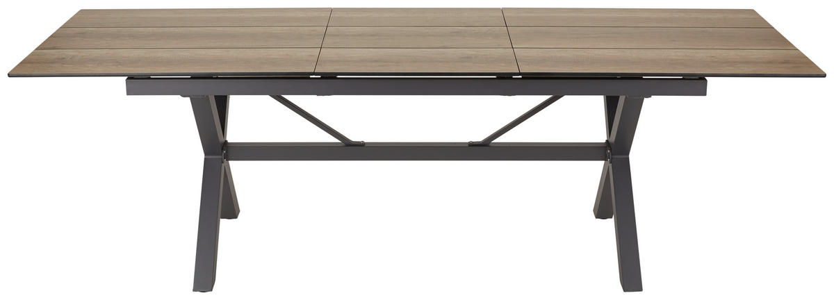 GARTENTISCH 180 -240/89/75 cm Metall, Kunststoff  - Anthrazit/Braun, Modern, Kunststoff/Metall (180 -240/89/75cm) - Amatio