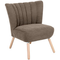 SESSEL in Velours Hellbraun  - Hellbraun/Buchefarben, Design, Holz/Textil (70/80/66cm) - Max Winzer