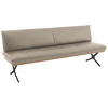 SITZBANK 214/88/66 cm  in Schwarz, Nussbaumfarben, Beige  - Beige/Nussbaumfarben, Design, Holz/Textil (214/88/66cm) - Koinor