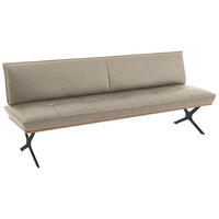 SITZBANK in Holz, Textil Schwarz, Nussbaumfarben, Beige  - Beige/Nussbaumfarben, Design, Holz/Textil (214/88/66cm) - Koinor