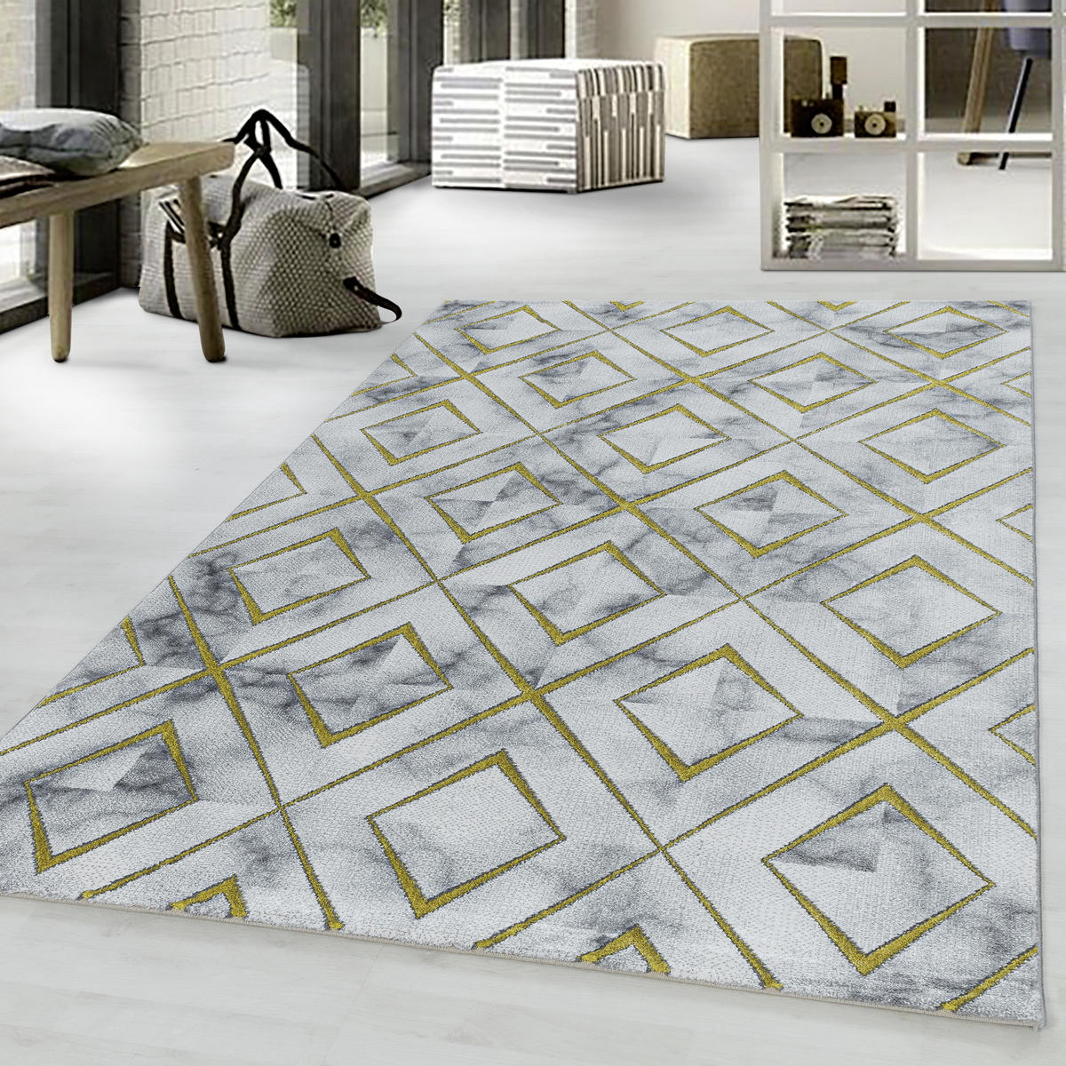 WEBTEPPICH 120/170 cm Naxos 3811 gold Goldfarben  - Goldfarben, Design, Textil (120/170cm)