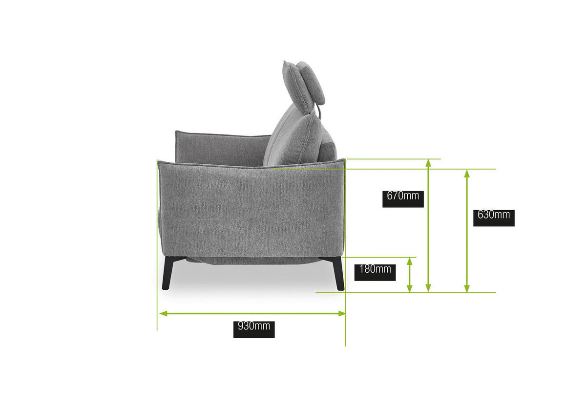 3-SITZER-SOFA Chenille Senfgelb  - Senfgelb/Schwarz, KONVENTIONELL, Textil/Metall (184/90/92cm) - Elegando