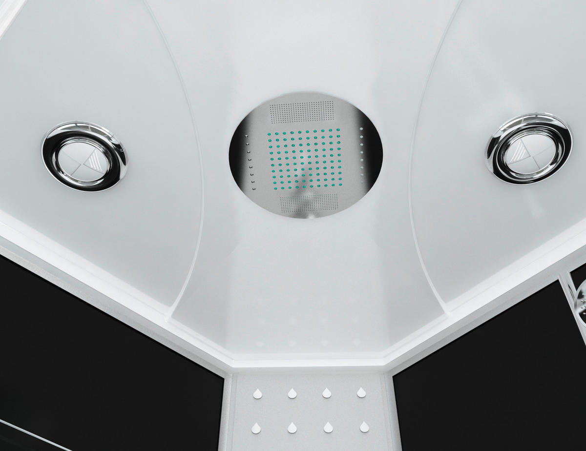 DAMPFDUSCHE 120/120/227 cm  in  - Schwarz/Weiß, Basics, Glas (120/120/227cm) - Sanotechnik