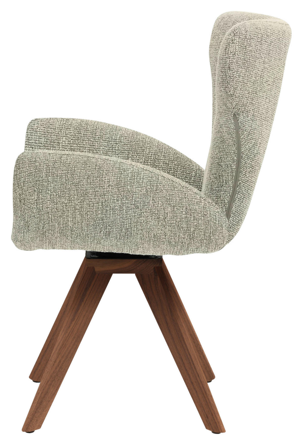 ARMLEHNSTUHL  Stoffauswahl, Typenauswahl, inklusive Armlehnen, Gestellauswahl, gepolsterte Armlehnen Jacquard, Flachgewebe  - Greige/Nussbaumfarben, Design, Holz/Textil (65/93/68cm) - Musterring