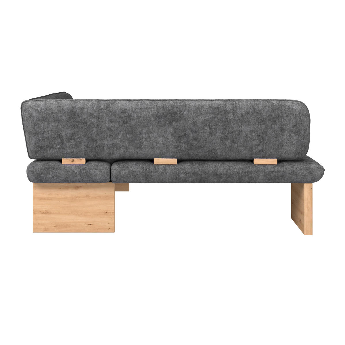 ECKBANK 192/170 cm Webstoff Schwarz Eiche Sperrholz   - Eichefarben/Schwarz, KONVENTIONELL, Holz/Textil (192/170cm) - James Wood