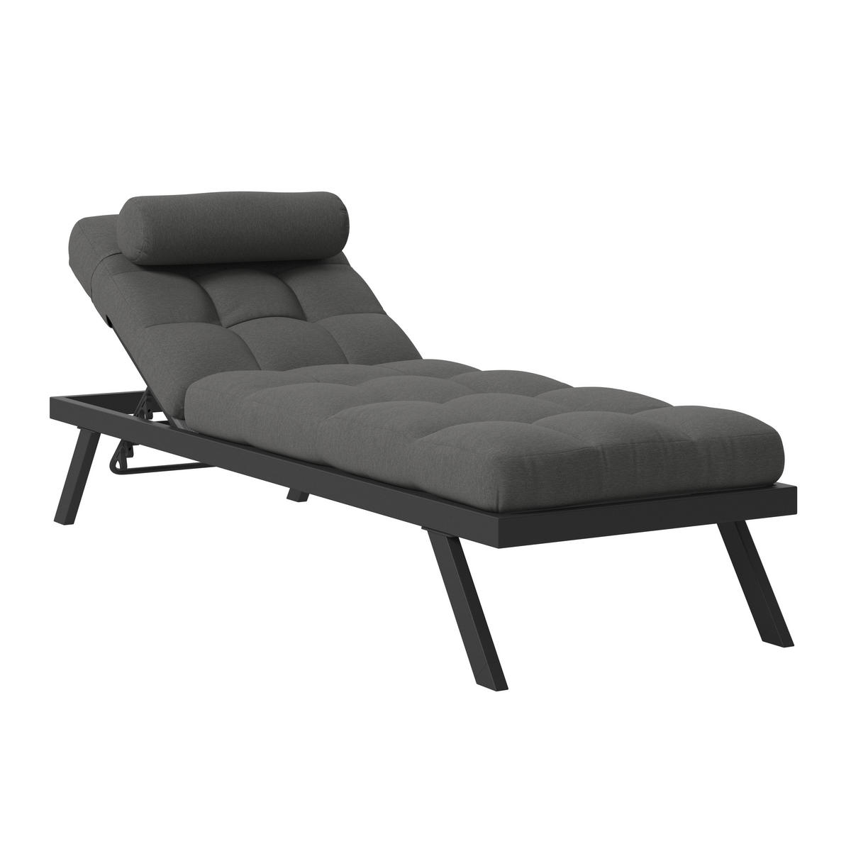 ZAHRADNÍ RELAXAČNÍ LEHÁTKO kov, textil - šedá, Moderní, kov/textil (199/67/40cm) - Ambia Garden