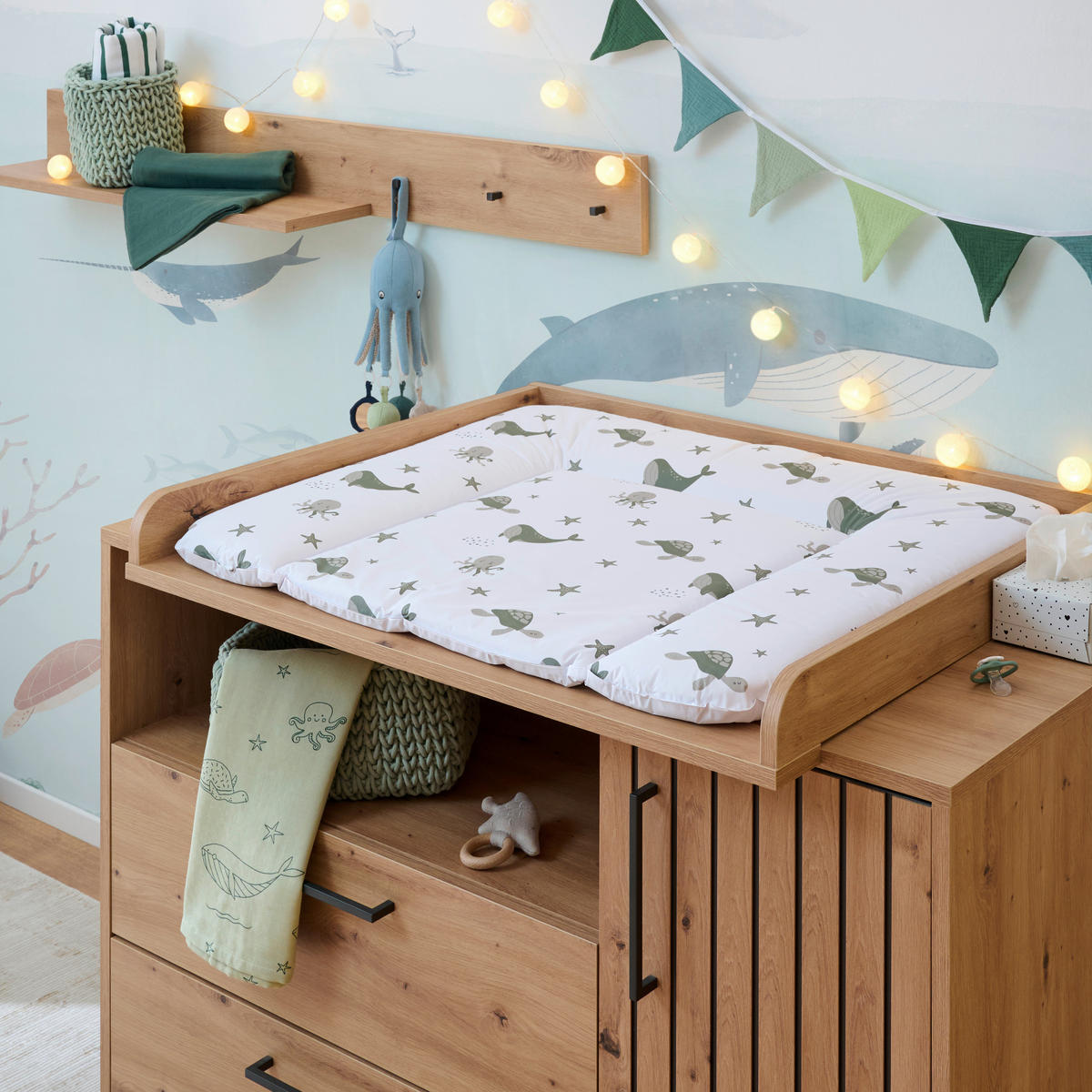 PŘEBALOVACÍ PODLOŽKA, 85/72 cm - vícebarevná, Basics, plast (85/72cm) - My Baby Lou