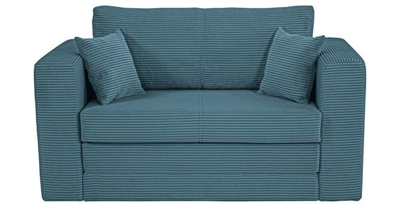 JUGEND- UND KINDERSOFA Cord Türkis  - Türkis/Schwarz, KONVENTIONELL, Textil (136/78/72cm) - Xora