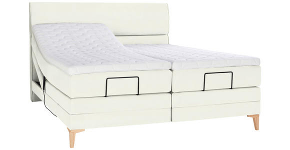 BOXSPRINGBETT 180/200 cm in Weiß - Eichefarben/Weiß, KONVENTIONELL, Holz/Textil (180/200cm) - Voleo