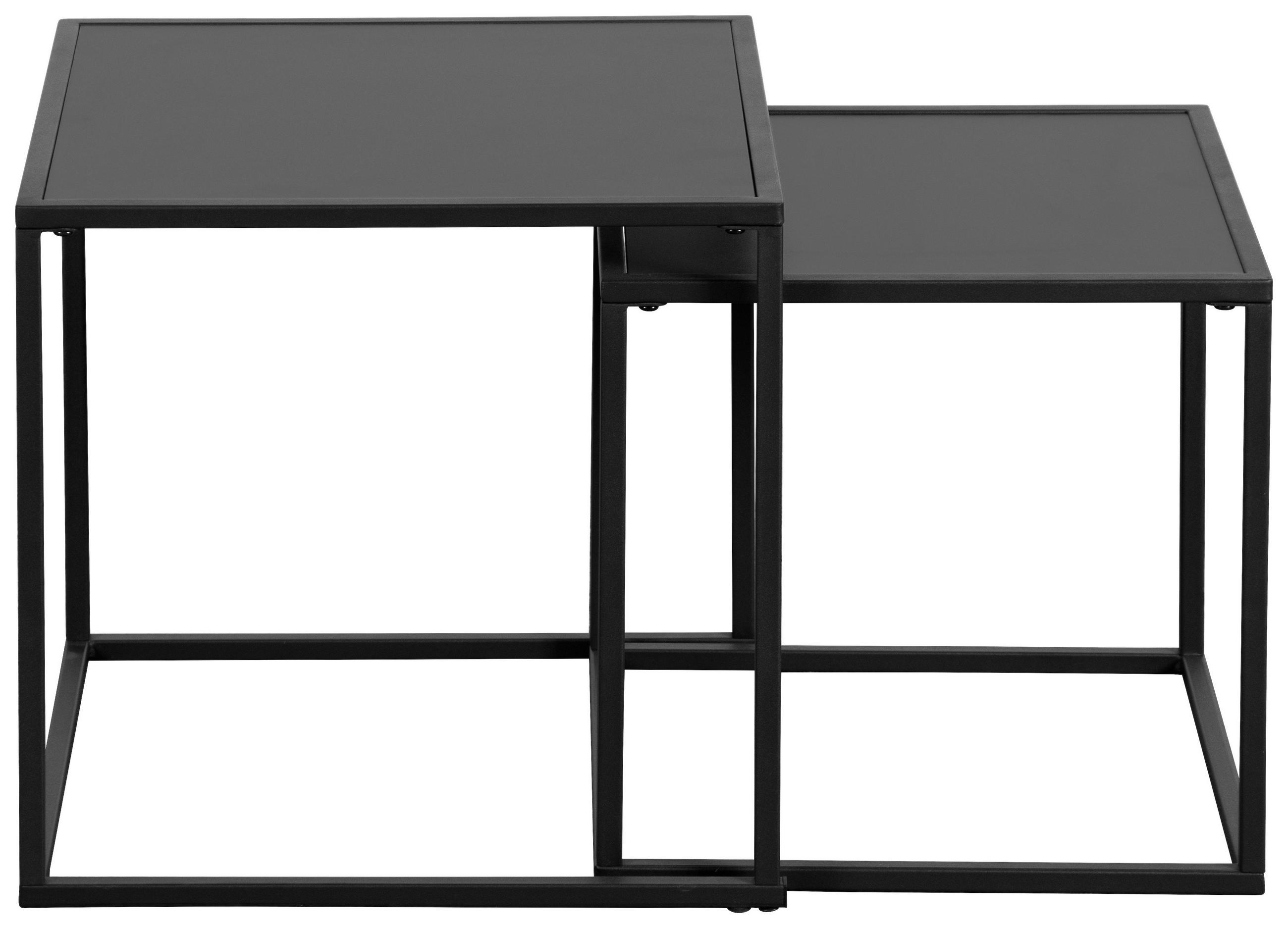 SATZTISCH quadratisch Schwarz  - Schwarz, Basics, Holzwerkstoff/Metall (40/40/40cm) - Boxxx