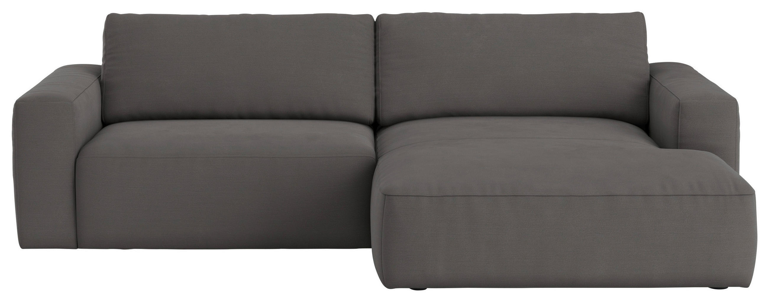 ECKSOFA in Webstoff Dunkelgrau  283/175 cm  - Dunkelgrau/Schwarz, MODERN, Kunststoff/Textil (283/175cm) - MID.YOU