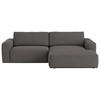 ECKSOFA in Webstoff Dunkelgrau  283/175 cm  - Dunkelgrau/Schwarz, MODERN, Kunststoff/Textil (283/175cm) - MID.YOU