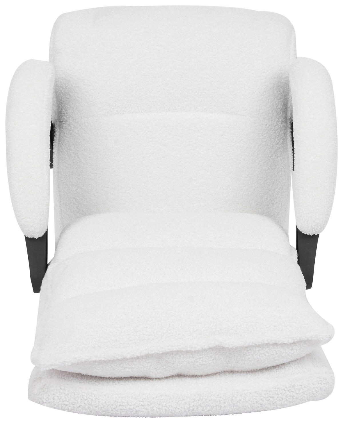 CHEFSESSEL Teddystoff Beige, Weiß  - Beige/Schwarz, Design, Kunststoff/Textil (64,5/112/120/65cm) - Carryhome