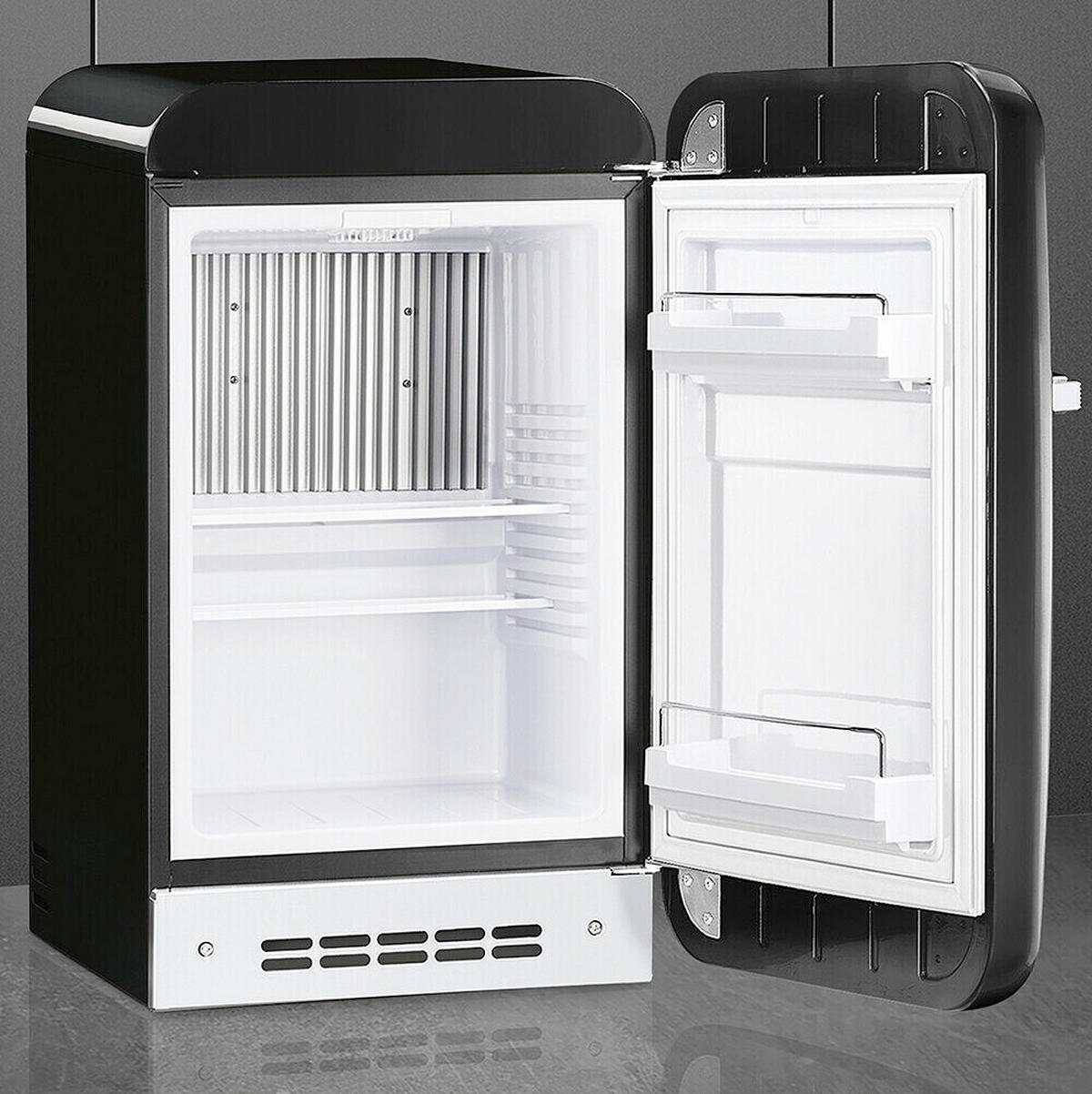 MINIKÜHLSCHRANK - Schwarz Hochglanz, Trend, Metall (40.4/72.5/57cm) - SMEG
