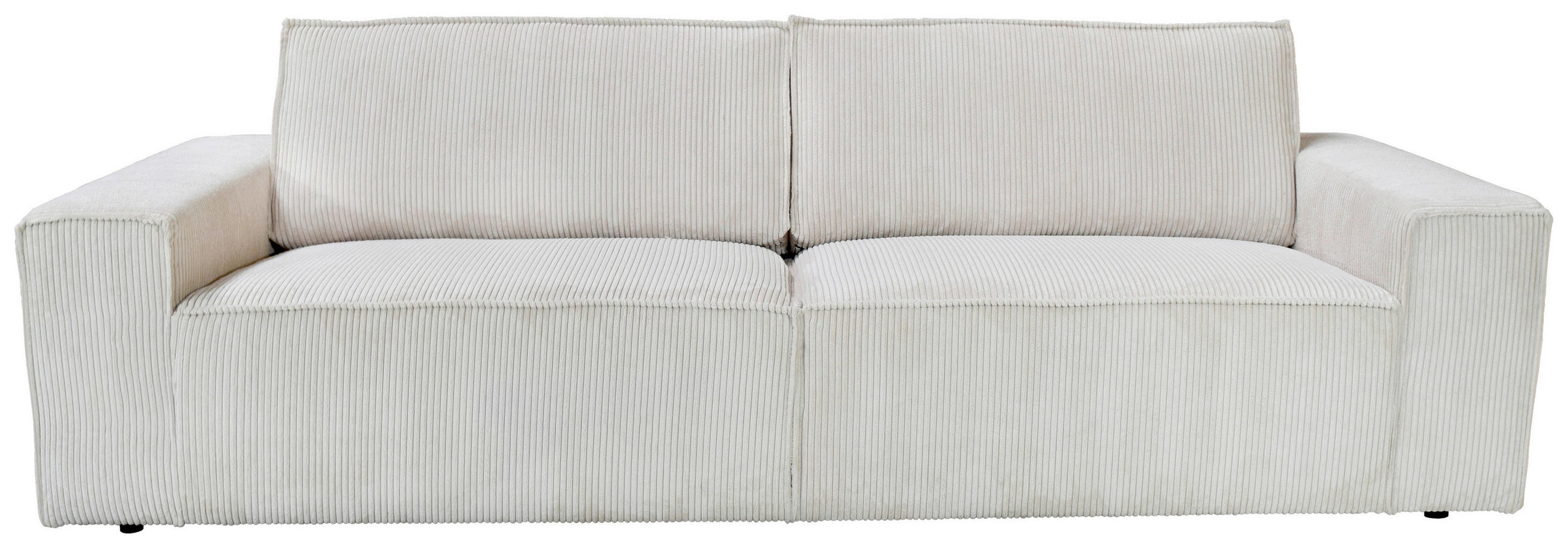 3-SITZER-SOFA Cord Naturfarben  - Schwarz/Naturfarben, KONVENTIONELL, Kunststoff/Textil (248/76/95cm) - Carryhome