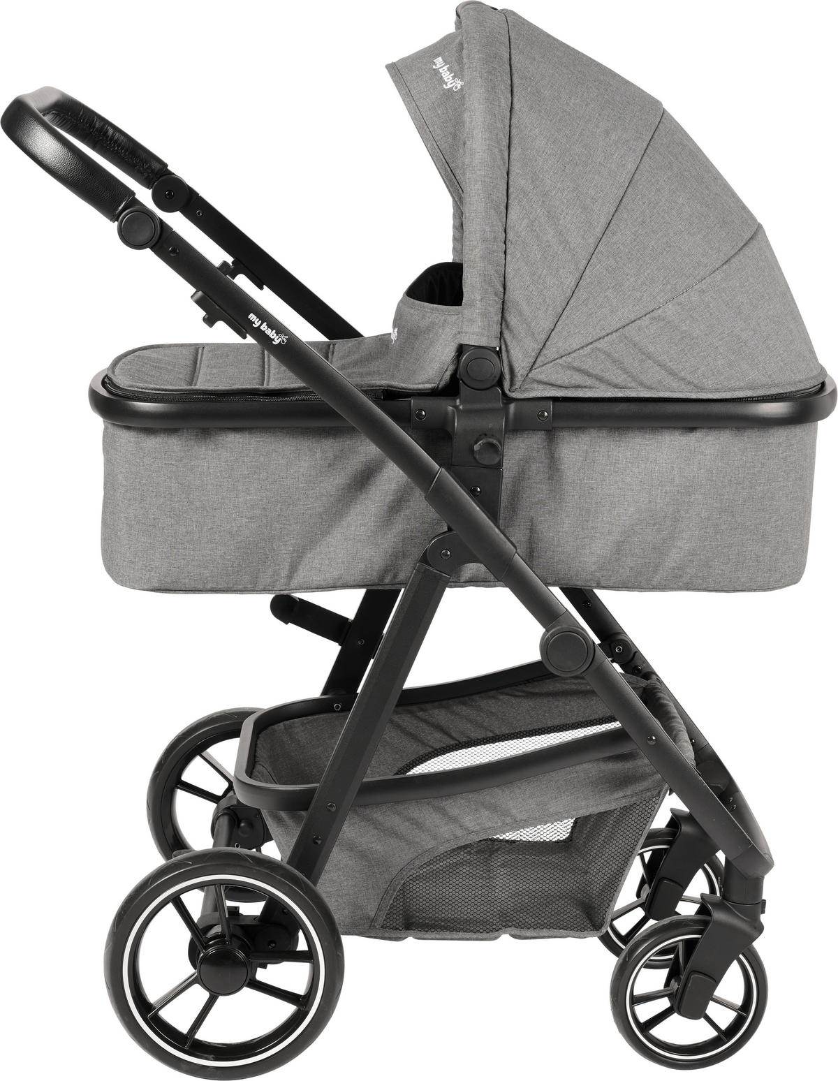 KINDERWAGENSET  Korfu   - Dunkelgrau/Schwarz, Basics, Kunststoff/Textil - My Baby Lou