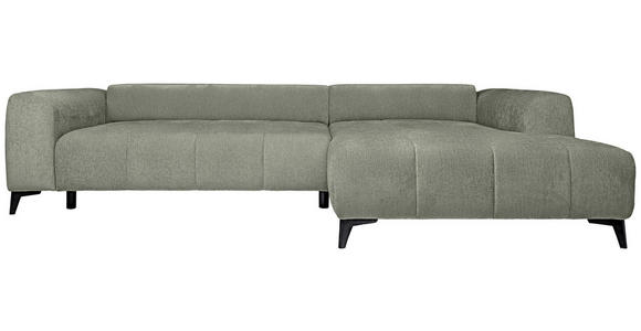 ECKSOFA  in Chenille Mintgrün  279/222 cm  - Schwarz/Mintgrün, KONVENTIONELL, Kunststoff/Textil (279/222cm) - Hom`in
