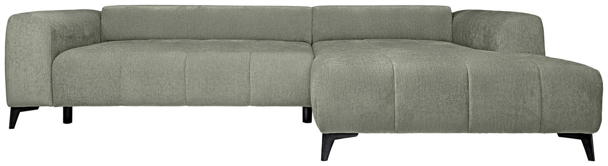 ECKSOFA  in Chenille Mintgrün  279/222 cm  - Schwarz/Mintgrün, KONVENTIONELL, Kunststoff/Textil (279/222cm) - Hom`in