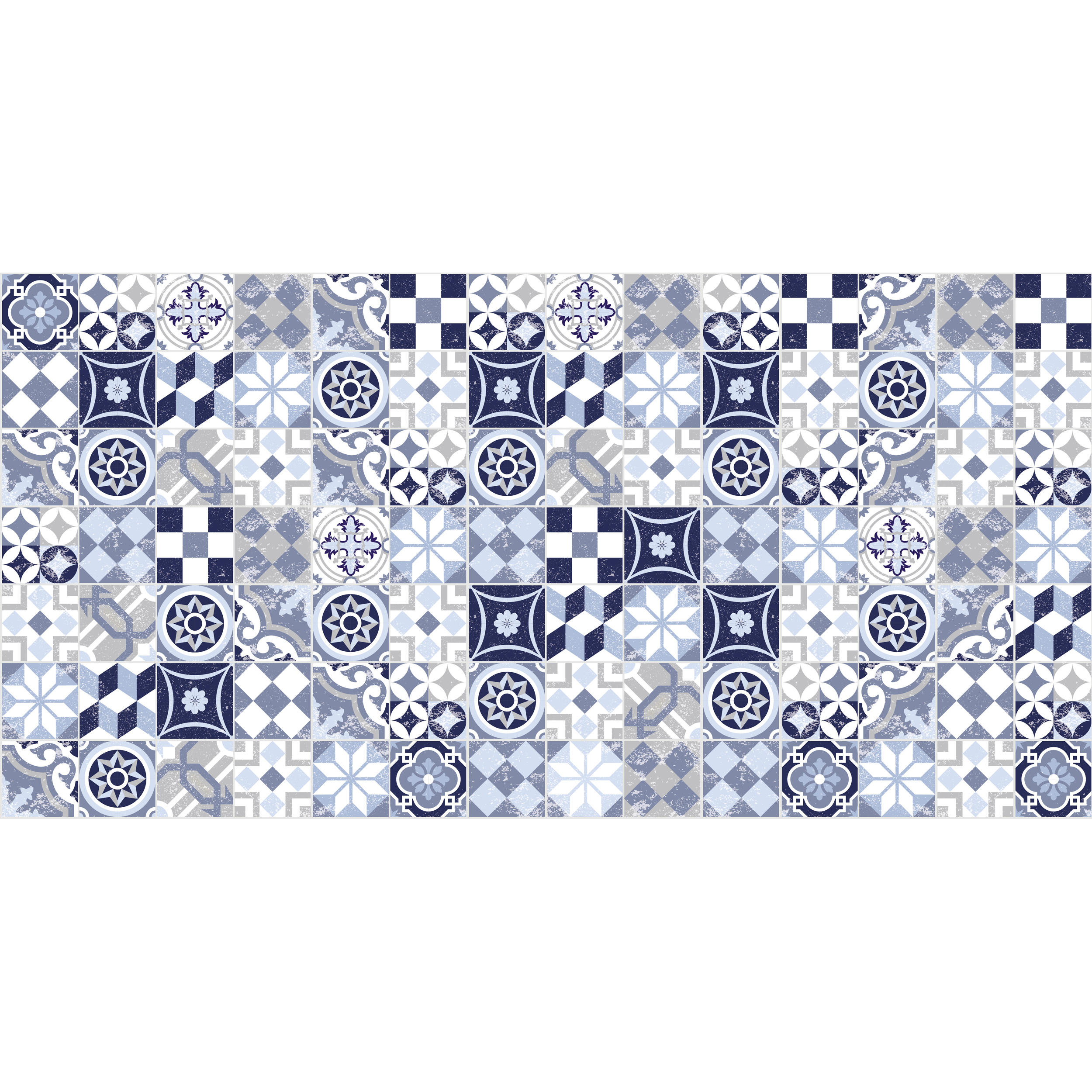 OUTDOORTEPPICH 70/140 cm Blau, Weiß  - Blau/Weiß, LIFESTYLE, Kunststoff (70/140cm)