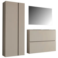 GARDEROBE 3-teilig 180/185/33 cm  - Taupe, Design, Glas/Holzwerkstoff (180/185/33cm) - Moderano