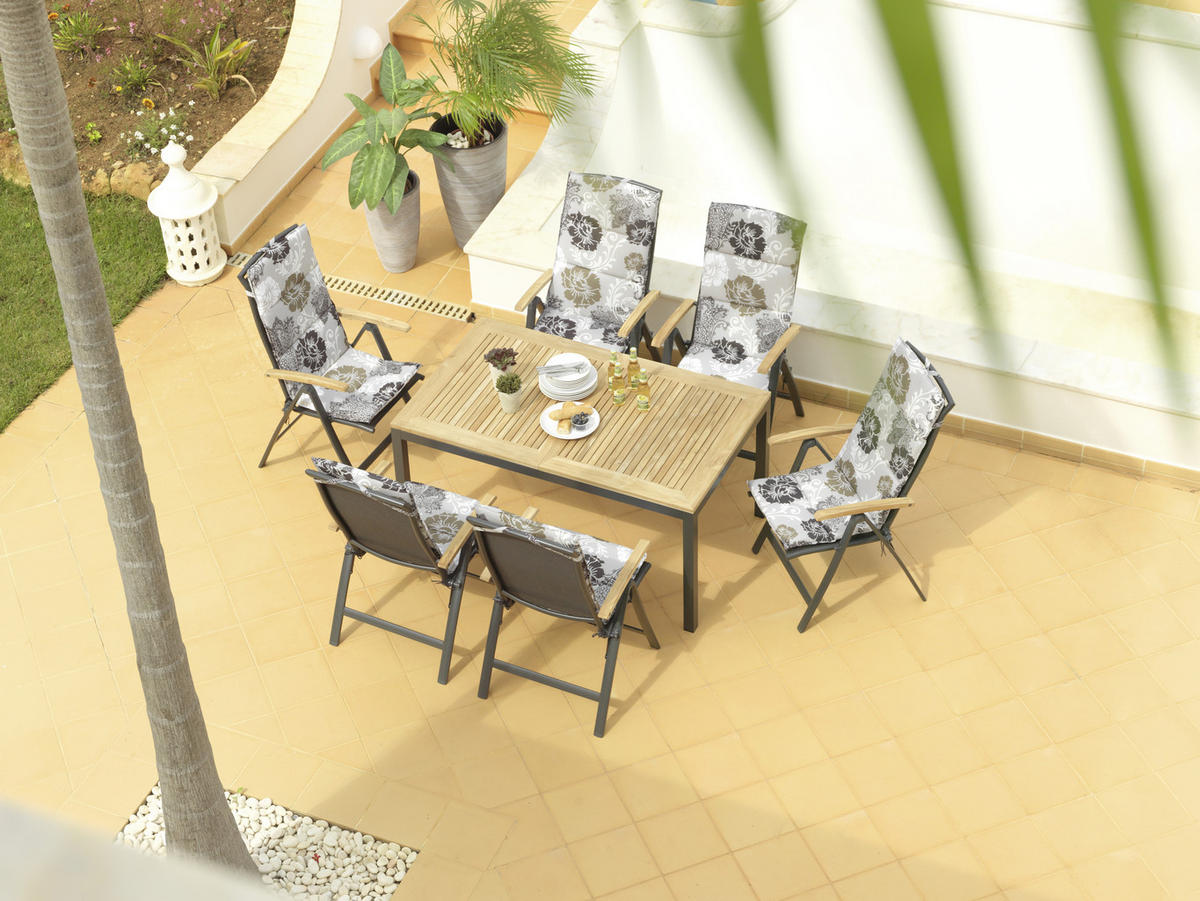 KERTI ASZTAL 150-210/90/74 cm   - natúr/antracit, Basics, fa/fém (150-210/90/74cm) - Ambia Garden