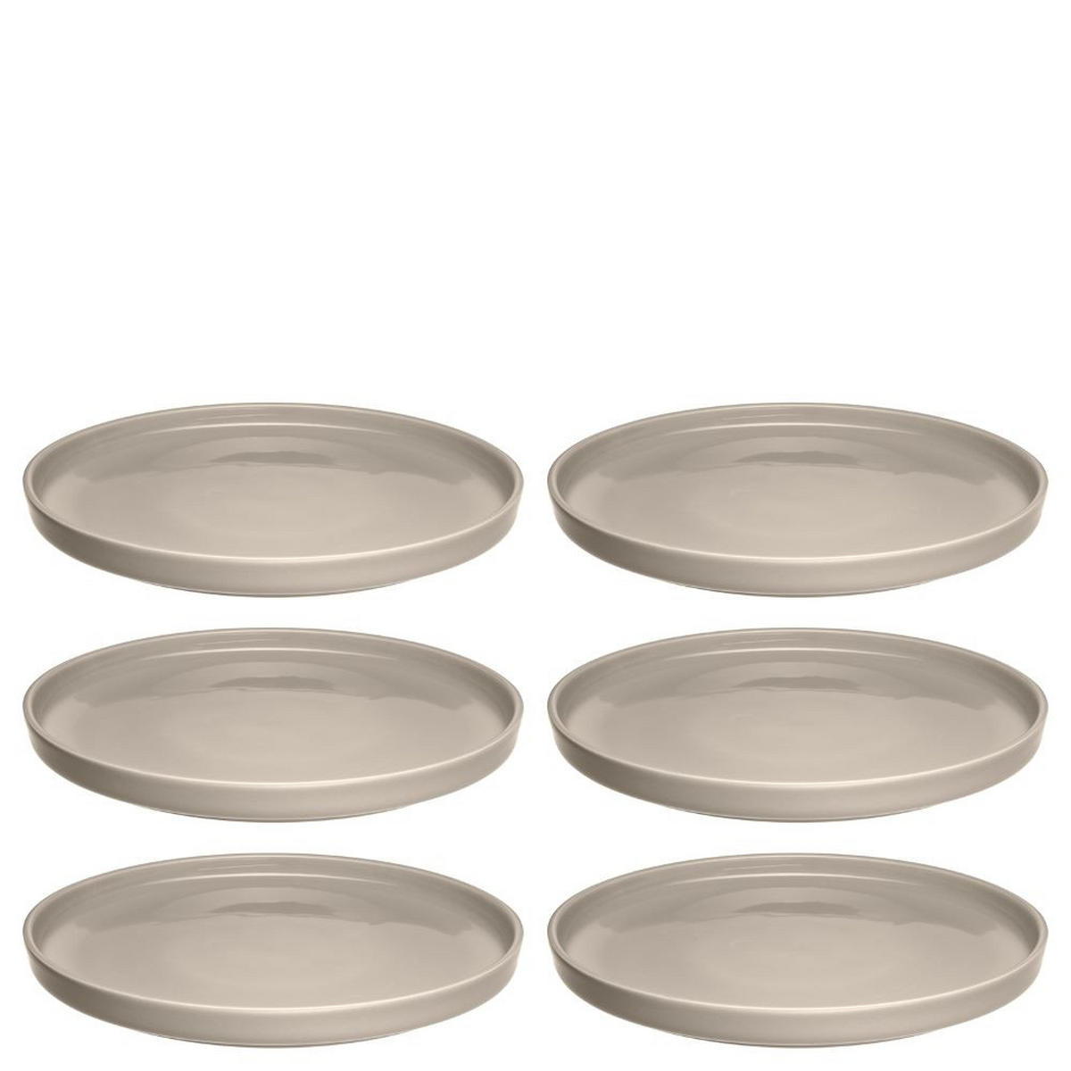 SPEISETELLERSET ROMA 6-teilig  - Beige, KONVENTIONELL, Keramik (22,0/2,3/22,0cm) - Leonardo