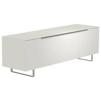 LOWBOARD Weiß, Alufarben  160/51/45 cm  - Alufarben/Weiß, Design, Glas/Holzwerkstoff (160/51/45cm) - Moderano