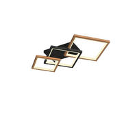 PLAFONIERĂ CU LED - culoare lemn fag/negru, Natur, lemn/metal (62/12/110cm)