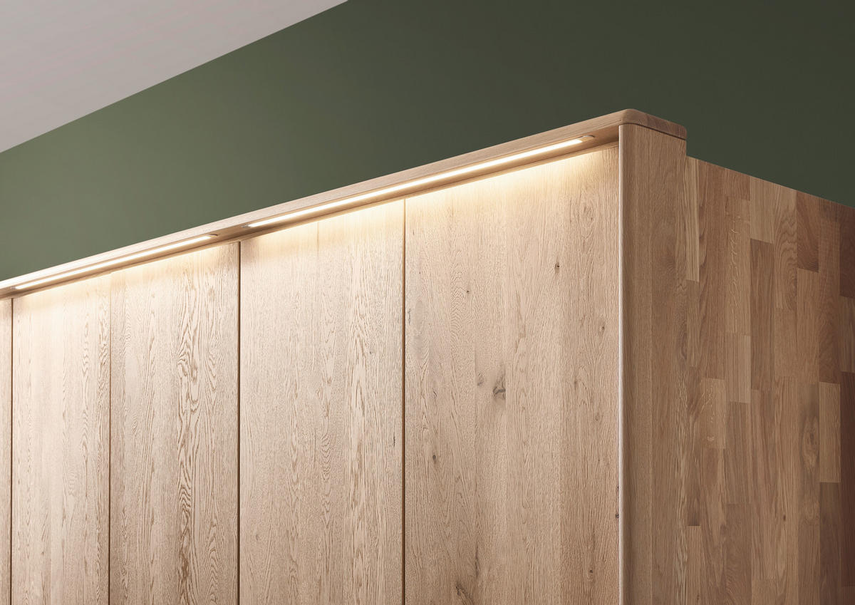 DREHTÜRENSCHRANK 301,9/223,3/62 cm,  in Bronzefarben, Wildeiche, 6-türig  - Wildeiche/Bronzefarben, Natur, Glas/Holz (301,9/223,3/62cm) - Valnatura