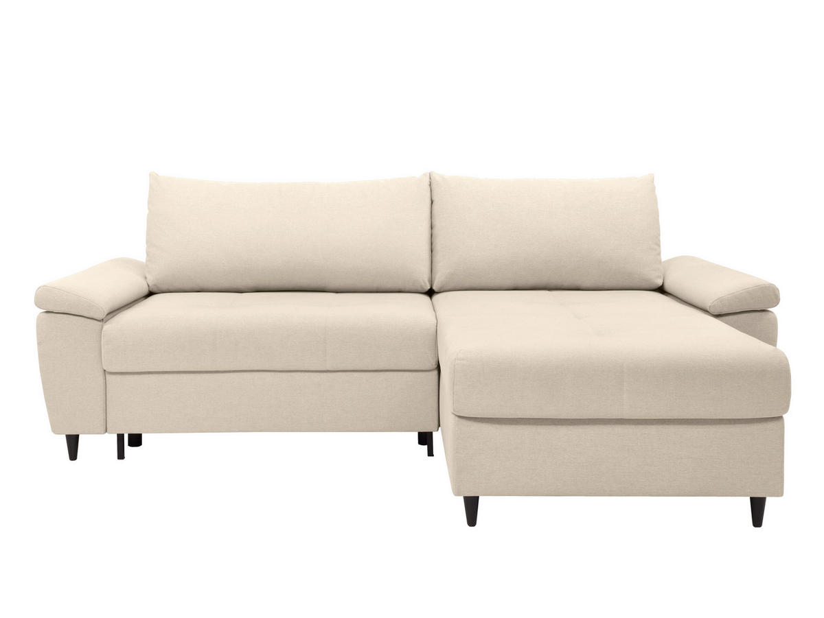 ECKSOFA GORDES Beige  - Beige/Schwarz, Design, Holz/Textil (248/174cm) - MID.YOU