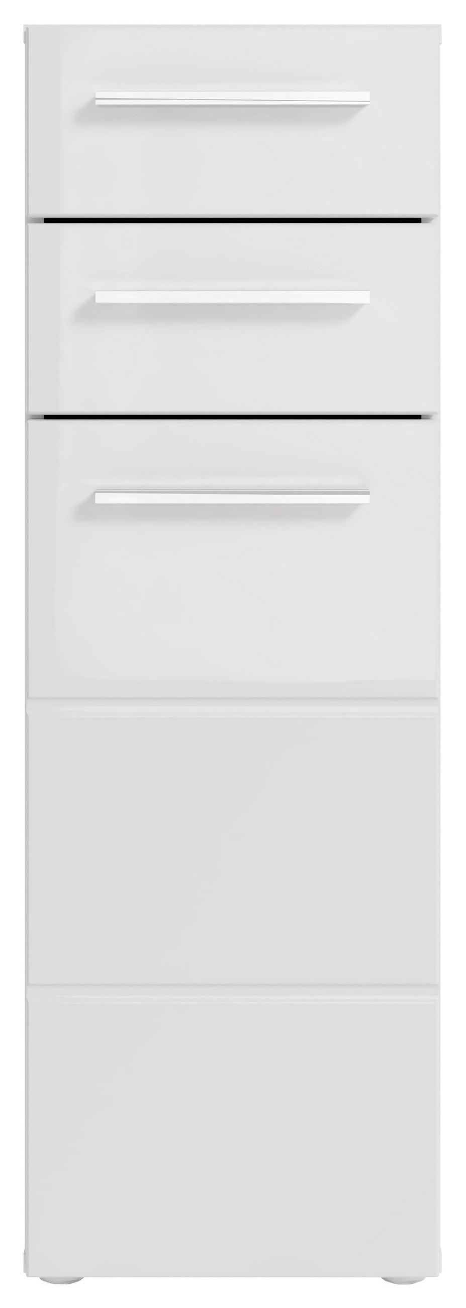 HIGHBOARD  in 34/104/31 cm  - Weiss Hochglanz/Chromfarben, Modern, Holzwerkstoff/Kunststoff (34/104/31cm) - MID.YOU