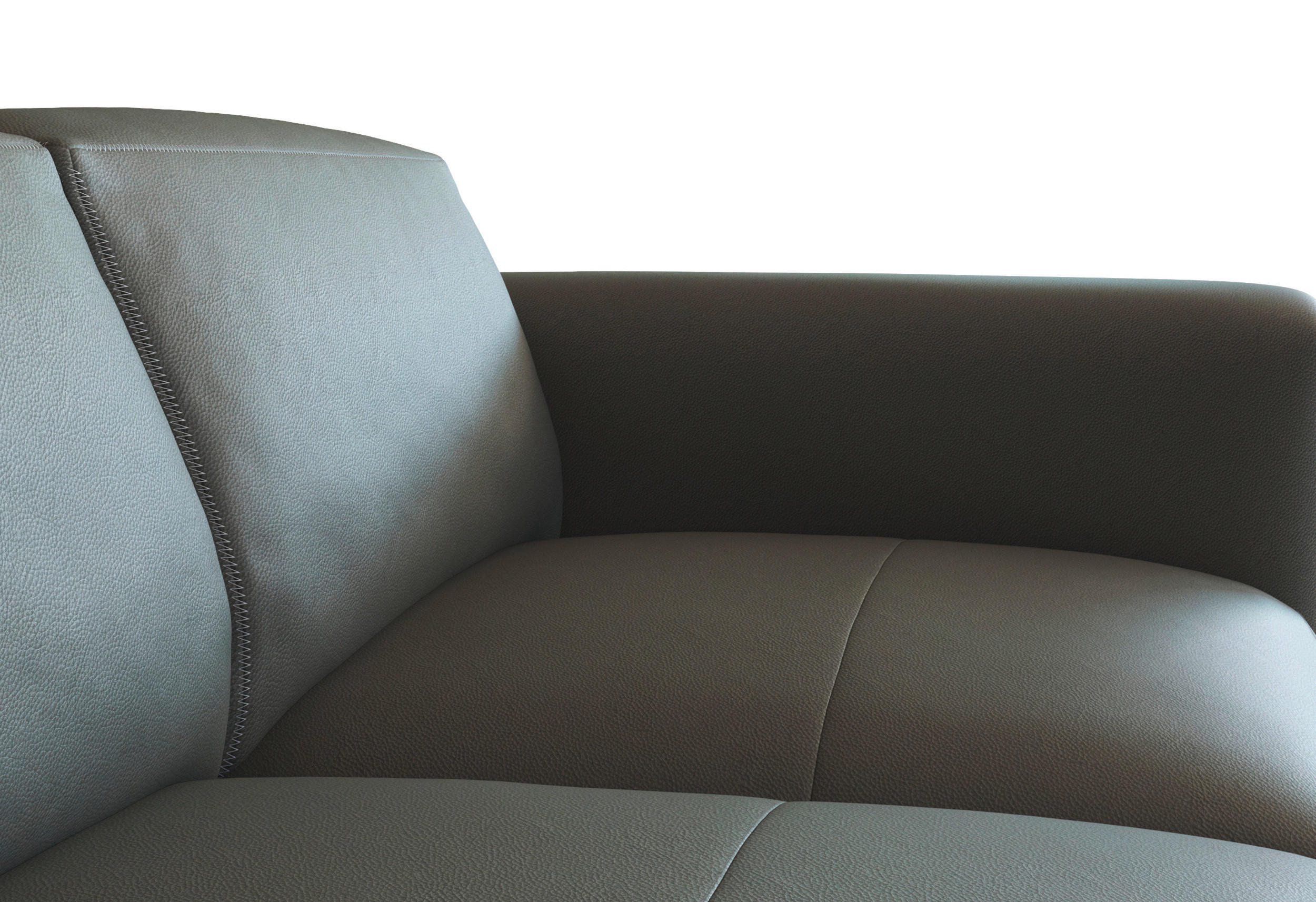 ECKSOFA Dunkelgrau Echtleder - Dunkelgrau/Schwarz, Design, Leder/Holz (171/251cm) - Livetastic