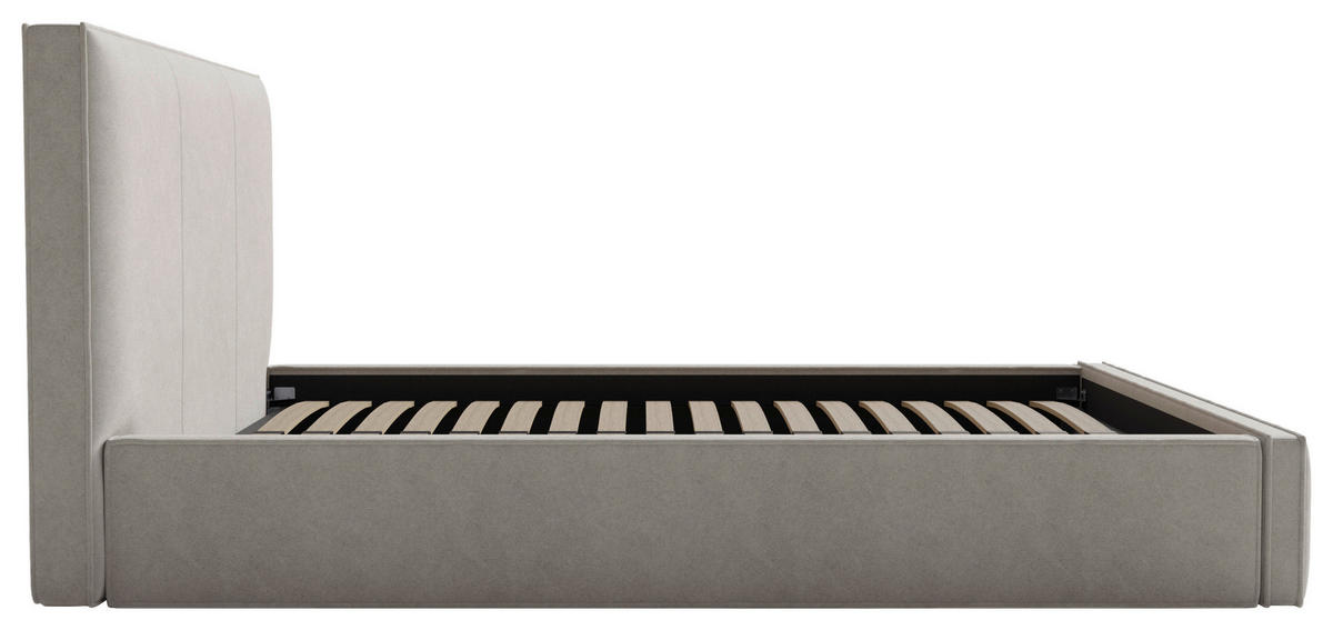 POLSTERBETT Lattenrost, Bettkasten 180/200 cm  in Silberfarben  - Silberfarben/Schwarz, Design, Holz/Textil (180/200cm) - Boxxx