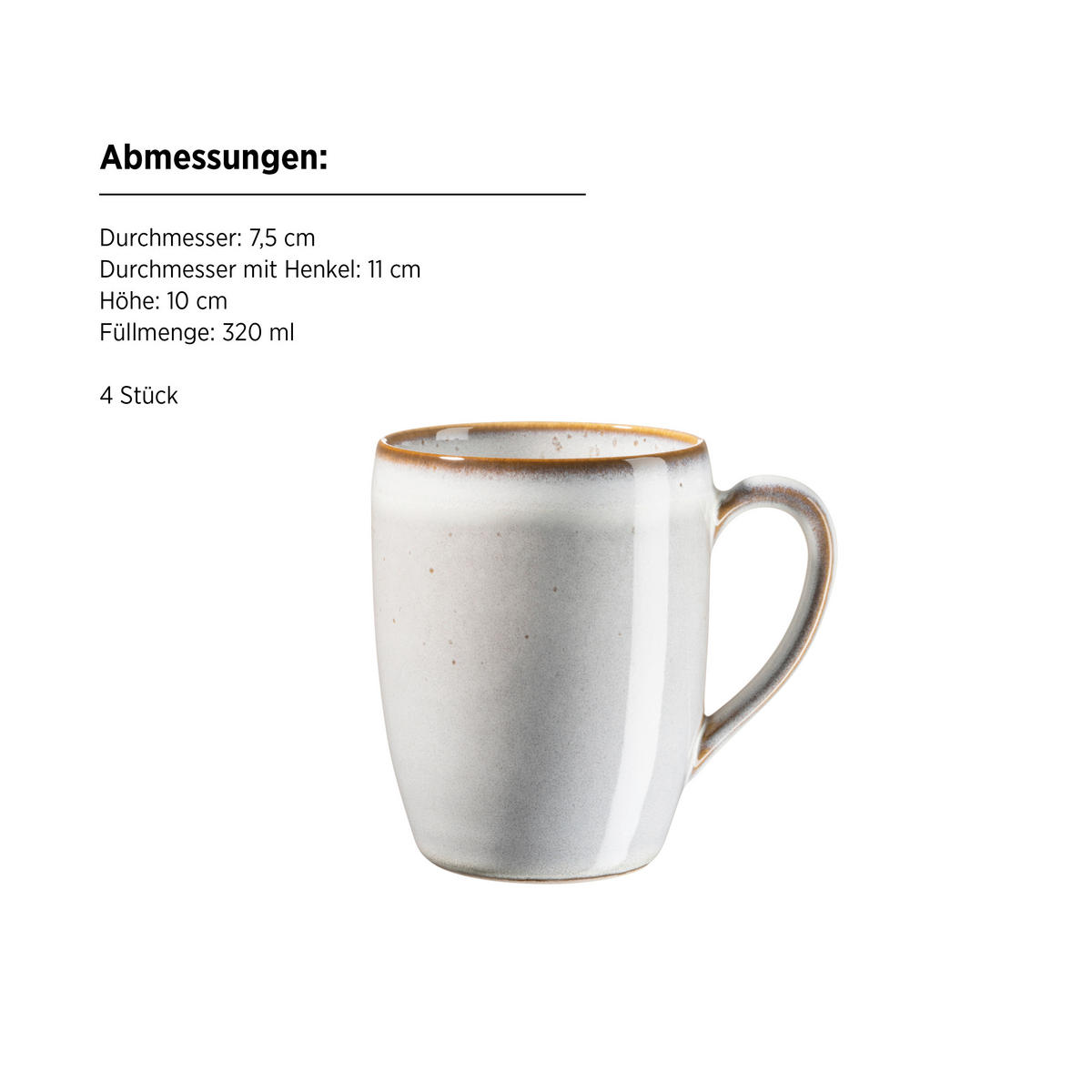 FRÜHSTÜCKSSERVICE Weiß SMOKY'S  - Weiß, Basics, Keramik - Mäser