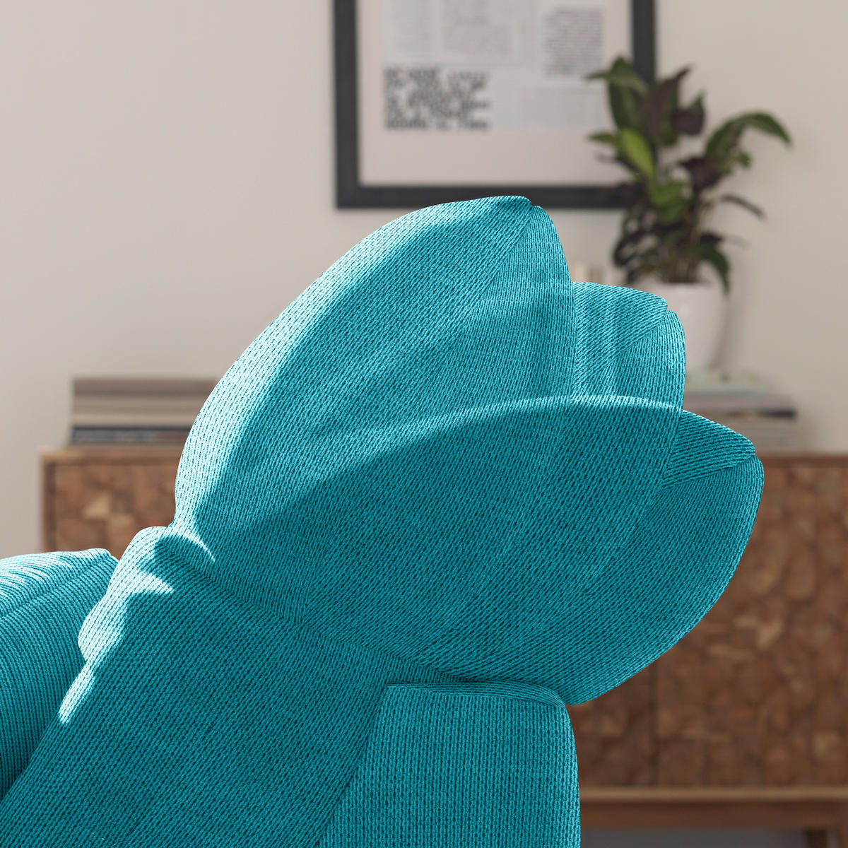 ECKSOFA Mikrofaser Türkis  - Türkis/Chromfarben, Design, Textil/Metall (180/265cm) - Carryhome