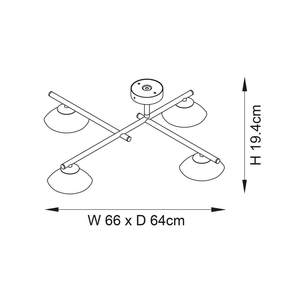 BADEZIMMER-DECKENLEUCHTE  66/19.4 cm    - Chromfarben/Opal, KONVENTIONELL, Glas (66/19.4cm) - ENDON