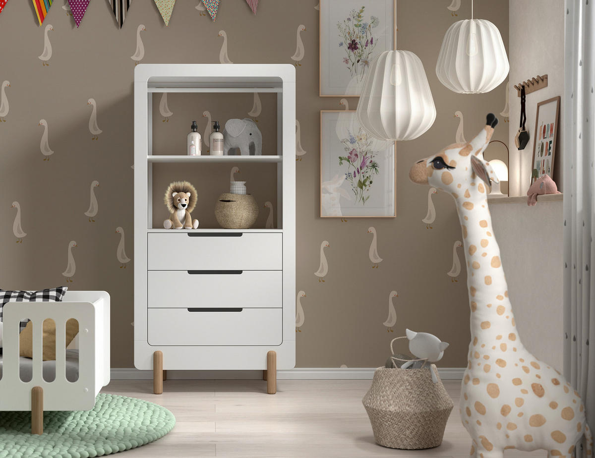 KINDERKLEIDERSCHRANK - Weiß, MODERN, Holzwerkstoff (88/180/54,4cm) - MID.YOU