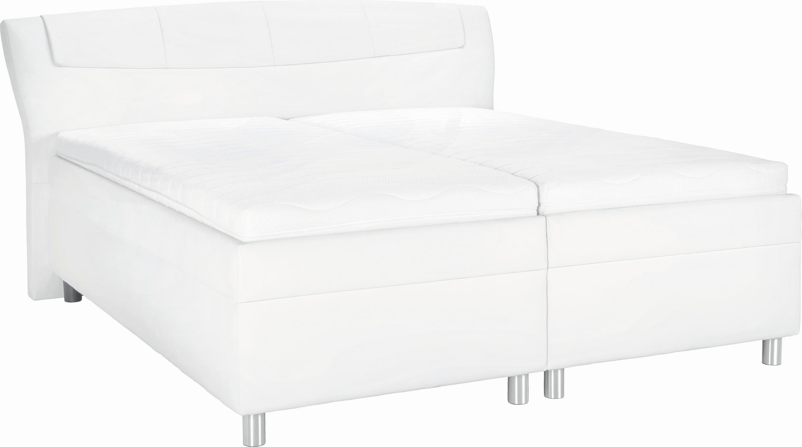 POLSTERBETT 160/200 cm  in Weiss  - Weiss/Silberfarben, Konventionell, Holz/Textil (160/200cm) - Esposa
