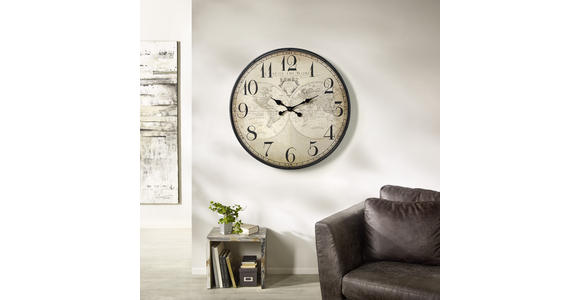 WANDUHR  Multicolor 80 cm  - Multicolor, Basics, Holz/Papier (80cm) - Ambia Home