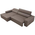ECKSOFA DUA in Echtleder Grau  170/293 cm  - Chromfarben/Grau, Design, Leder/Metall (170/293cm) - Novel