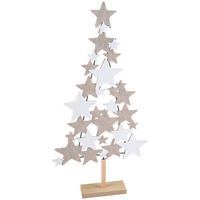 DEKORAČNÝ VIANOČNÝ STROMČEK - svetlohnedá/biela, Lifestyle, kompozitné drevo/textil (38/75/7cm) - X-Mas