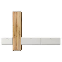WOHNWAND  in Weiss, Eichefarben 320,7/205,5/37,1 cm  - Weiss/Eichefarben, Design, Glas/Holz (320,7/205,5/37,1cm) - Dieter Knoll