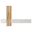 WOHNWAND  in Weiß, Eichefarben  320,7/205,5/37,1 cm  - Eichefarben/Weiß, Design, Glas/Holz (320,7/205,5/37,1cm) - Dieter Knoll