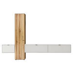 WOHNWAND  in Weiß, Eichefarben  320,7/205,5/37,1 cm  - Eichefarben/Weiß, Design, Glas/Holz (320,7/205,5/37,1cm) - Dieter Knoll