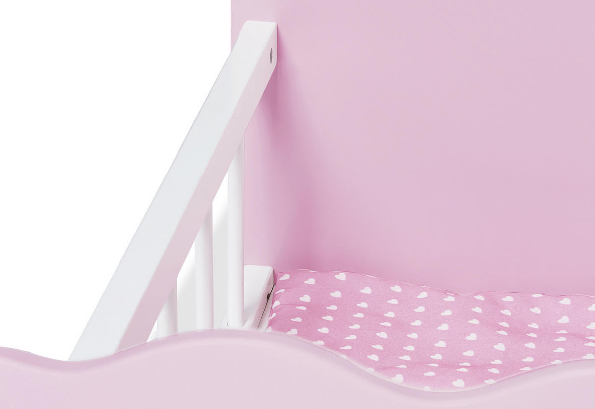 PUPPENBETT - Rosa/Weiß, Basics, Holzwerkstoff/Textil (50/29/29cm) - Pinolino
