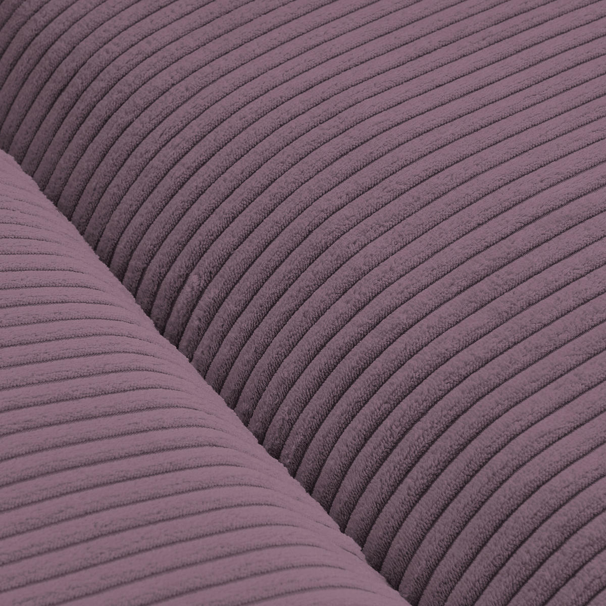 BIGSOFA Cord Lila  - Lila/Schwarz, Design, Kunststoff/Textil (260/90/140cm) - Ambia Home