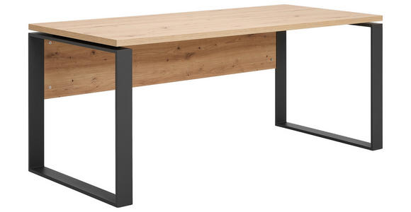 SCHREIBTISCH 140/80/75 cm in Eiche Artisan - Anthrazit/Eiche Artisan, Design, Holzwerkstoff/Metall (140/80/75cm) - Carryhome
