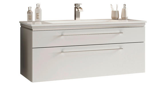 WASCHTISCHKOMBI 122 cm - Chromfarben/Weiß, MODERN, Holzwerkstoff/Stein (122cm) - Novel