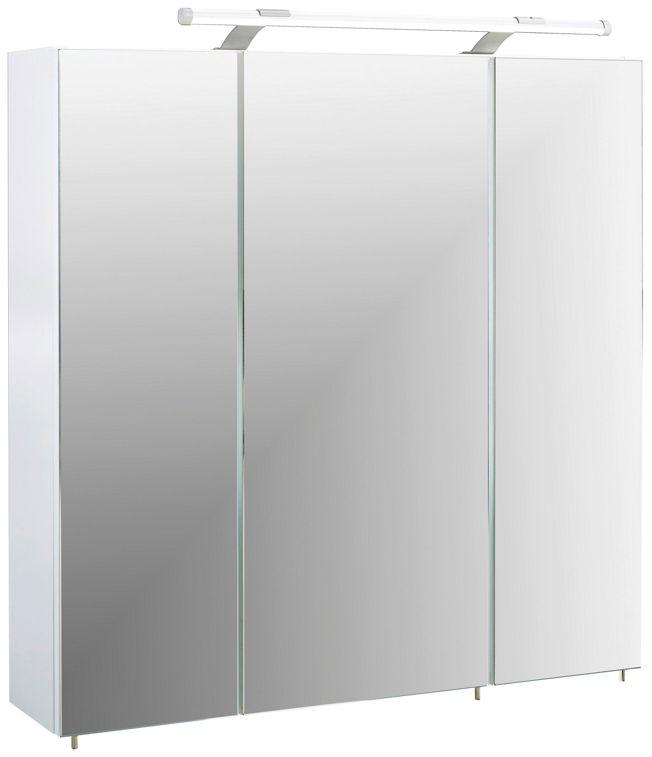 SPIEGELSCHRANK 70/75,7/16 cm  - Weiß Hochglanz/Silberfarben, MODERN, Glas/Holzwerkstoff (70/75,7/16cm) - MID.YOU